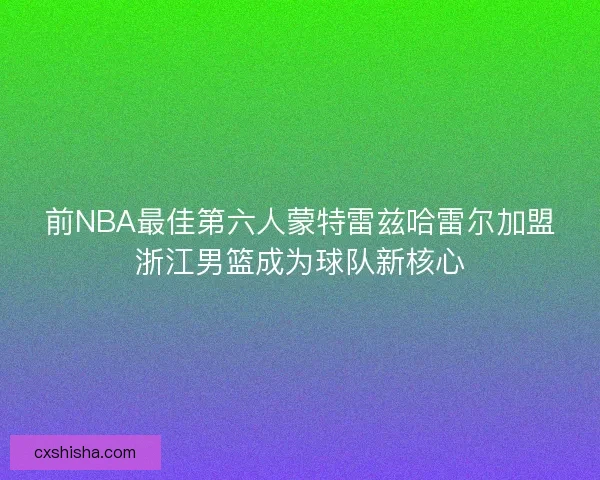 前NBA最佳第六人蒙特雷兹哈雷尔加盟浙江男篮成为球队新核心