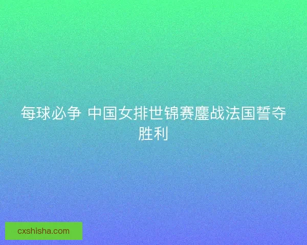 每球必争 中国女排世锦赛鏖战法国誓夺胜利